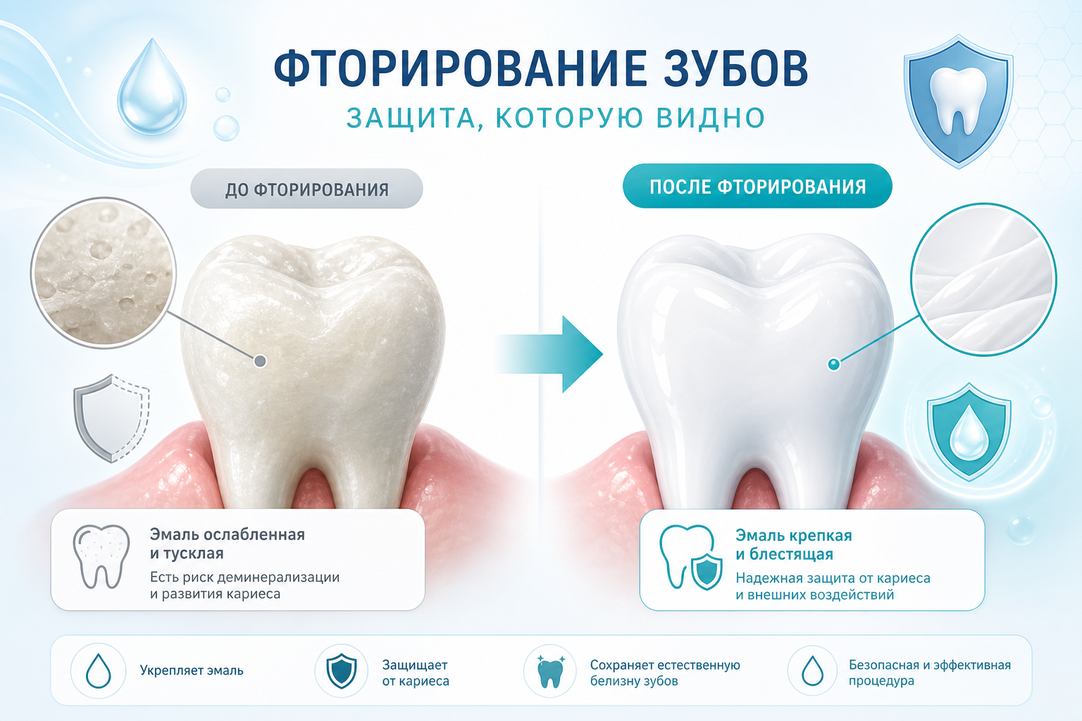 как работает фторирование зубов